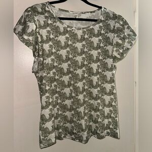 Kate Quinn retro flutter sleeve tee green beehive